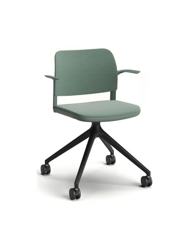 Chaise Volo VO 4W0 pour salle de formation, piètement 4 branches avec roulettes