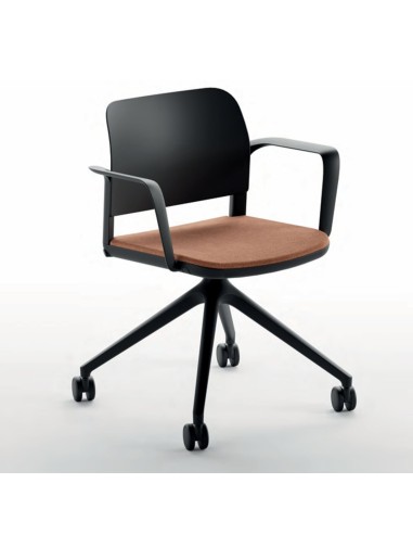 Chaise de formation Volo sur roulettes avec accoudoirs, usage professionnel