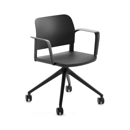 Chaise Volo mobile pour salle de formation, piètement 4 branches avec roulettes