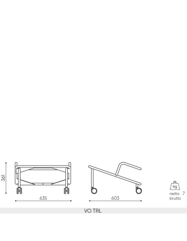 Dimensions Chariot professionnel pour collectivités et salles de formation modulables