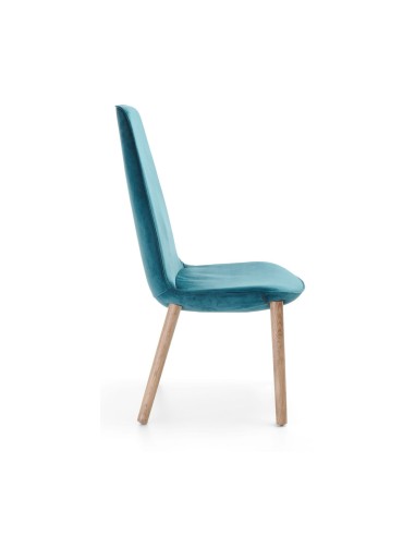 Vue de profil de la chaise lounge bleu avec assise confort lumi