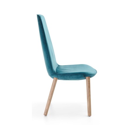 Vue de profil de la chaise lounge bleu avec assise confort lumi