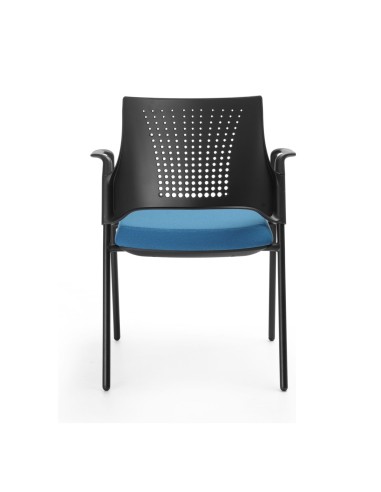 Chaise de conférence empilable Momo 220 avec assise tapissée