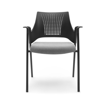 Chaise de conférence Momo 220 vue de face avec assise tapissée