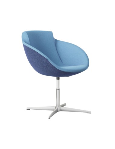 Chaise Tula pivotante en tissu bicolore bleu avec pied étoile aluminium – Tula