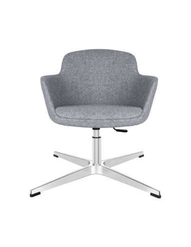 Fauteuil d'attente visiteur pour espaces professionnels gris et base étoile DANAE