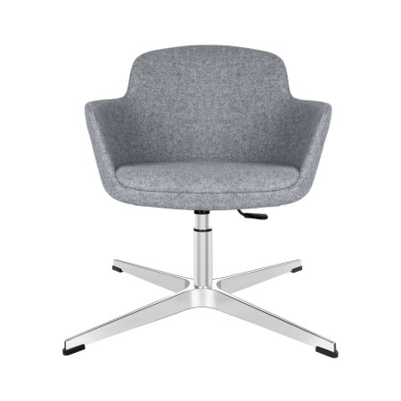 Fauteuil d'attente visiteur pour espaces professionnels gris et base étoile DANAE