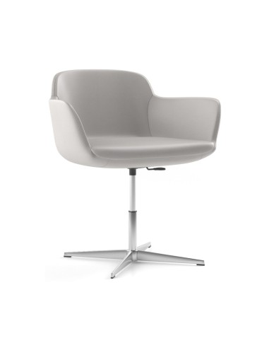 Chaise Danae avec assise tissu gris clair et base pivotante étoile – Danae