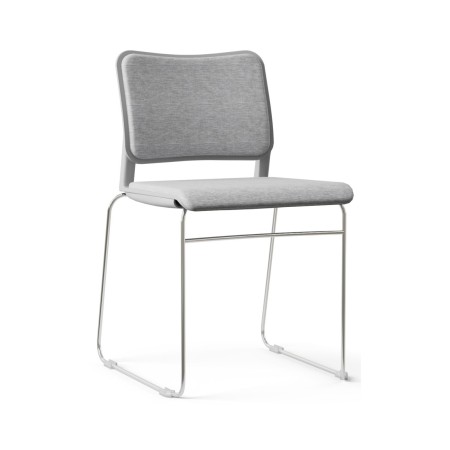 Siège visiteurs gris avec piètement en carré