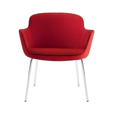 Fauteuil réunion rouge confortable pour espaces professionnels DANAE design