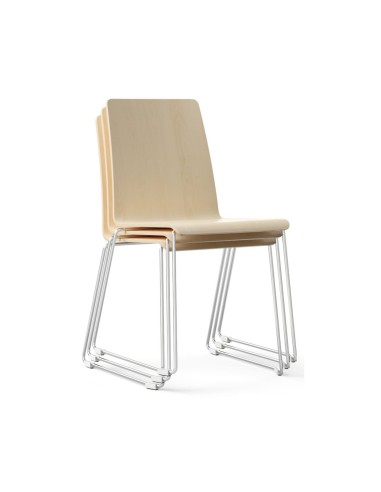 Chaise Moon Wood en position individuelle, vue d’angle – Moon Wood