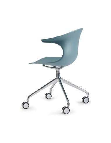 fauteuil professionnel avec roulettes Loop Mono de dos en bleu