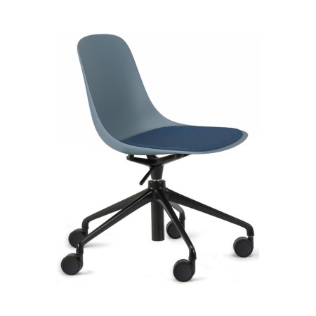 Chaise pivotante 5 branches roulettes avec assise tissu Pure Loop Mono