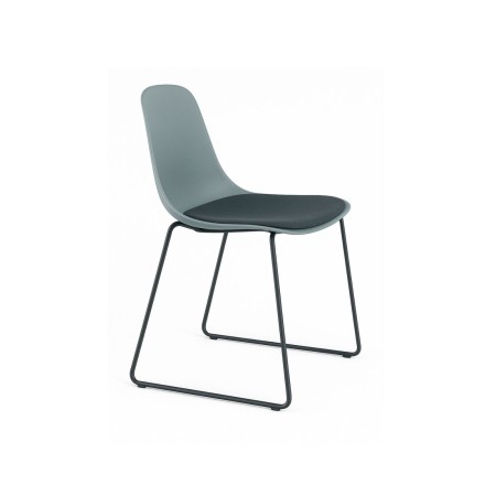 Chaise traîneau avec assise tissu et coque plastique Pure Loop Mono