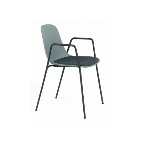 Chaise visiteur coque plastique avec accoudoirs métal - Pure Loop Mono