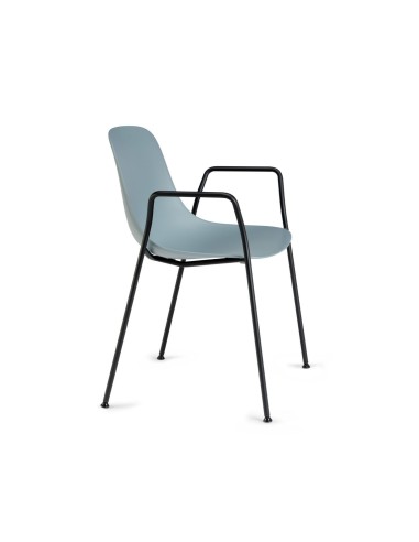 Chaise extérieure Pure Loop Mono avec accoudoirs – coque bleu et pieds métal outdoor