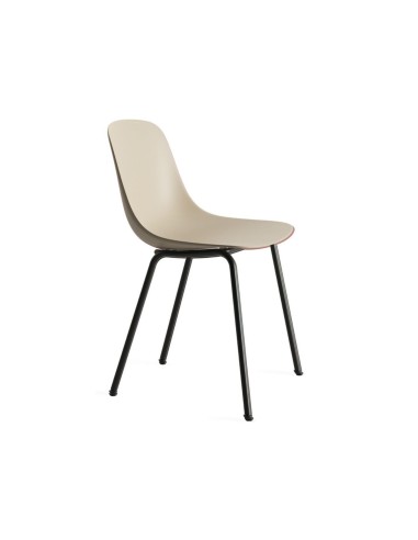 chaise Pure Loop Mono non empilable avec coque beige et piètement noir