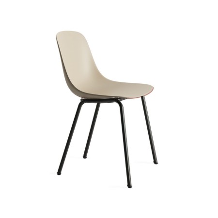 chaise Pure Loop Mono non empilable avec coque beige et piètement noir