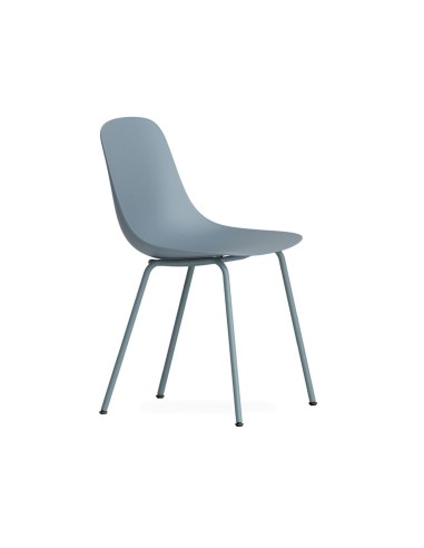 chaise Pure Loop Mono non empilable avec coque bleu et piètement bleu