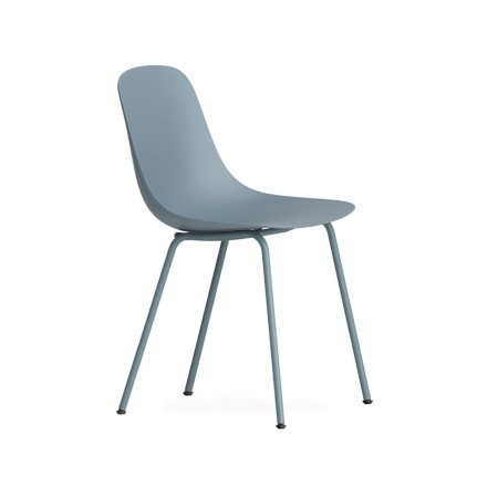 chaise Pure Loop Mono non empilable avec coque bleu et piètement bleu