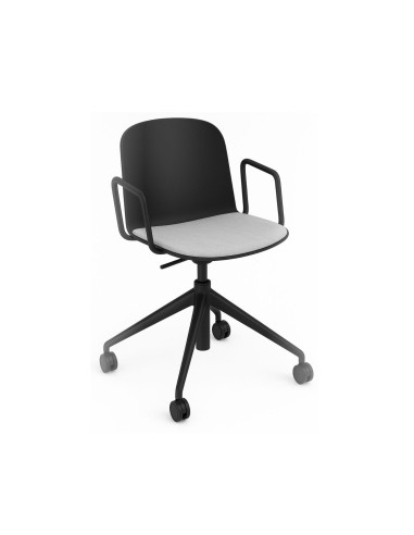 Chaise Relief réglable avec accoudoirs et assise tissu