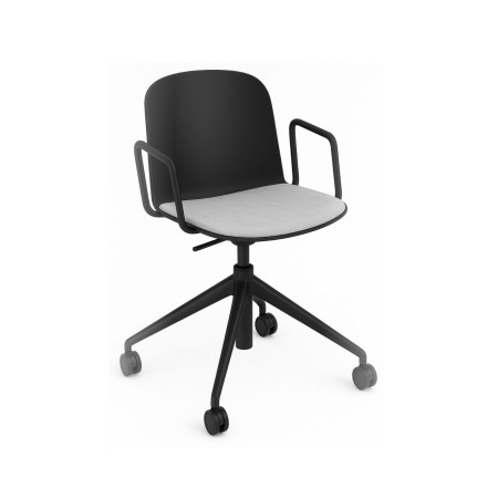 Chaise Relief réglable avec accoudoirs et assise tissu