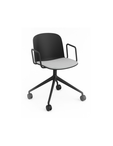 Chaise Relief pivotante avec accoudoirs et roulettes