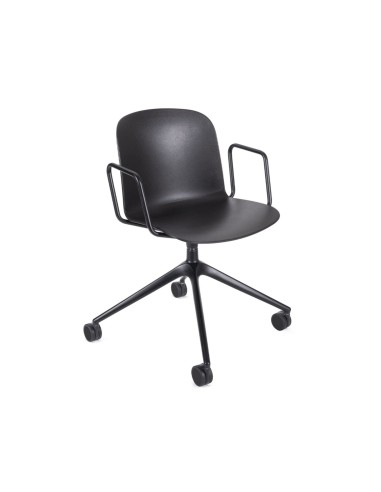 Chaise Relief pivotante à roulettes avec accoudoirs