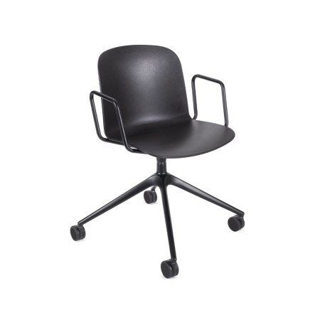 Chaise Relief pivotante à roulettes avec accoudoirs