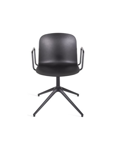 Chaise pivotante Relief 4 star avec accoudoirs en plastique noir