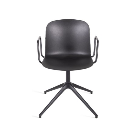 Chaise pivotante Relief 4 star avec accoudoirs en plastique noir