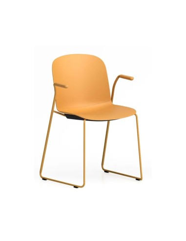 Chaise empilable pour salle de réunion – piètement luge et accoudoirs Relief