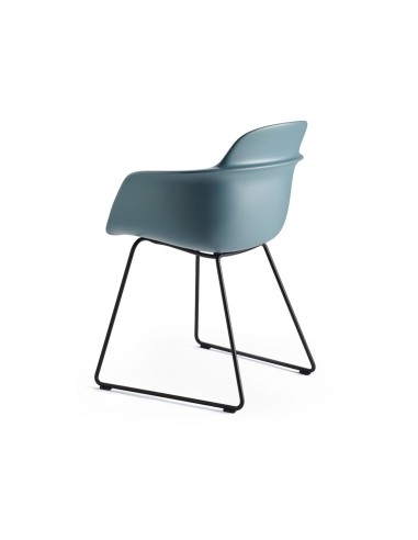 Chaise coque tissu rembourrée piètement traîneau – Sicla