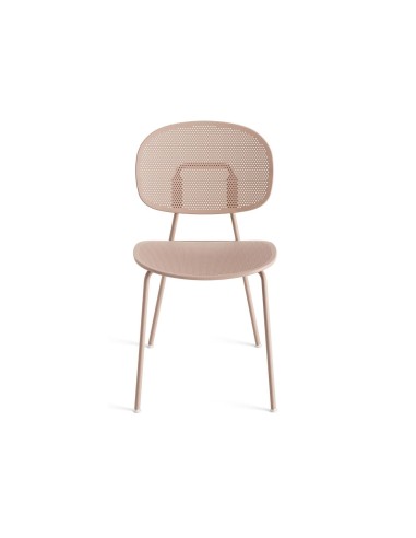 Tondina Slim – Chaise contemporaine en plastique recyclé, montée sur une base métallique solide