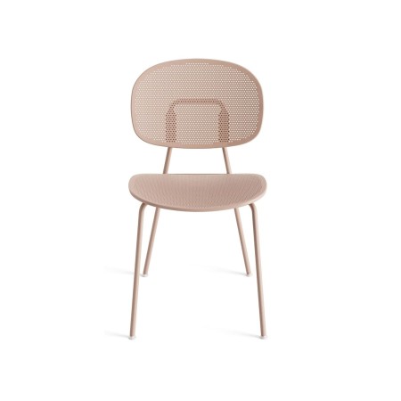 Tondina Slim – Chaise contemporaine en plastique recyclé, montée sur une base métallique solide