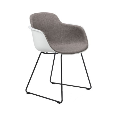 Chaise coque tapissée intérieur avec pieds traîneau – Sicla