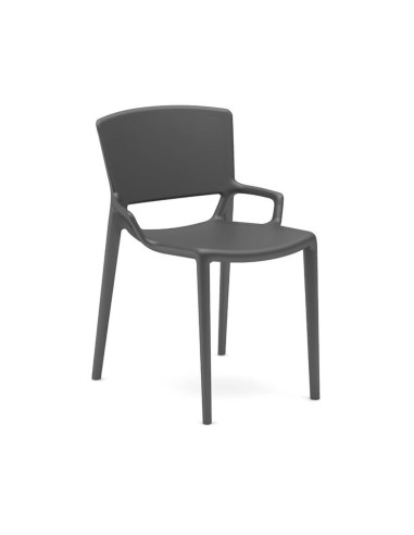 Chaise d'extérieur en plastique noir - pour jardin et terrasses Fiorellina
