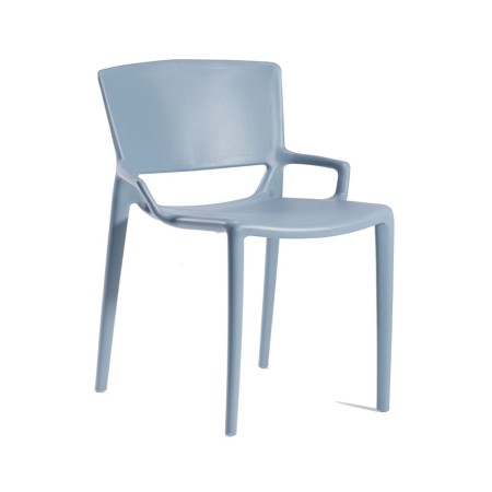 Chaise Fiorellina en plastique bleu - extérieur minimaliste