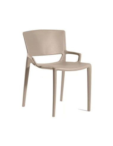 Chaise Fiorellina couleur sable - plastique rigide et dossier plein