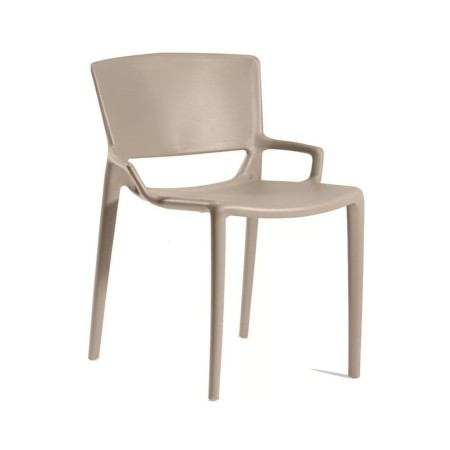 Chaise Fiorellina couleur sable - plastique rigide et dossier plein