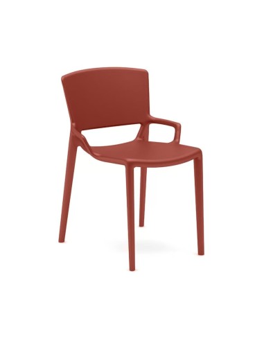 Chaise rouge en plastique - légère et robuste pour extérieurs modèle Fiorellina