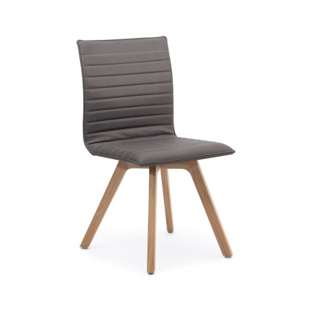 Chaise de réunion Orte Wood 3DH 715 avec piètement bois et assise tapissée