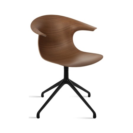 Chaise de réunion Loop 3D Wood avec coque en bois et base étoile en aluminium