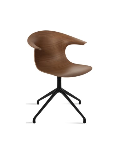 Chaise de réunion Loop 3D Wood avec coque en bois et base étoile en aluminium