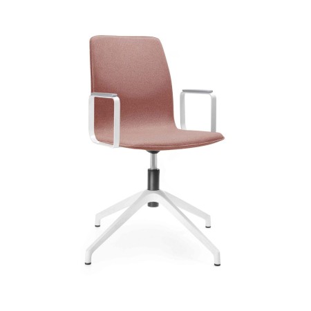 Chaise de réunion pivotante 4 pieds avec mouvement 3D en option avec accoudoirs