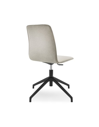 Chaise Orte AH 4R avec assise tapissée et base aluminium peint noir vue de dos