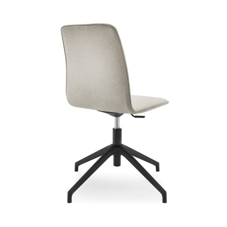Chaise Orte AH 4R avec assise tapissée et base aluminium peint noir vue de dos