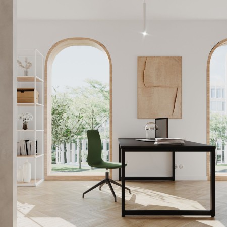 Chaise Orte pivotante avec pieds en aluminium pour poste de travail