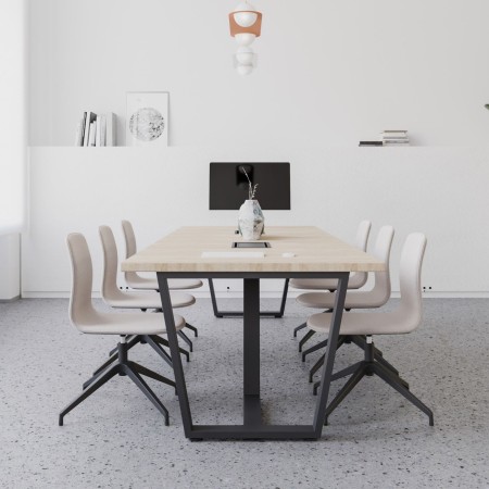 Chaise de réunion pivotante 4 pieds avec mouvement 3D en option avec accoudoirs 2