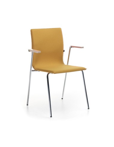 Chaise de conférence Orte OT 220 avec accoudoirs rembourrée jaune